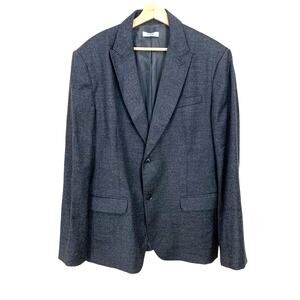 Farhi Gray Flannel Blazer Sport Coat Suit Jacket Grey Men's Size 44